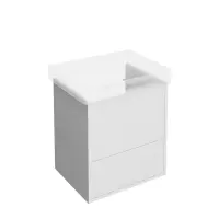 PRO.55.2/WHT.M Тумба PRO подвесная 2 ящика 55, белая матовая