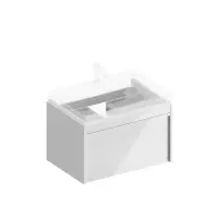 MOD.70.1+1/WHT Тумба MODULA подвесная 70 с ящиком 1+1, белая глянцевая