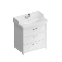 PO.M.80.3/WHT Тумба POMPEI напольная с 3 ящиками 80, белая глянцевая