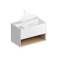 PLB.M.80.1/WHT.V Тумба PLAZA Modern подвесная 80, 1 ящик + полка, белая глянцевая