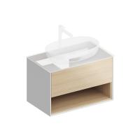 PLB.M.80.1/OAK.V Тумба PLAZA Modern подвесная 80 дуб виченца 1 ящик + полка