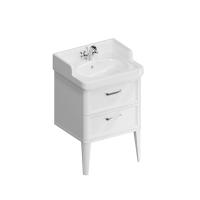 PO.M.60.2/WHT Тумба POMPEI напольная с 2 ящиками 60, белая глянцевая