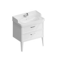 PO.M.80.2/WHT Тумба POMPEI напольная с 2 ящиками 80, белая глянцевая