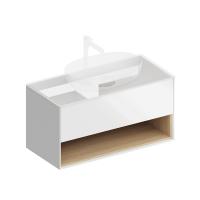PLB.M.100.1/WHT.V Тумба PLAZA Modern подвесная 100 1 ящик + полка, белая глянцевая