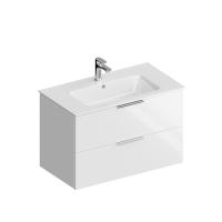 PI.F.85/WHT Тумба PIANO 85 см, 2 ящика, белый глянец