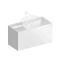 PLB.M.100.2/WHT.V Тумба PLAZA Modern подвесная 100, 2 ящика, белая глянцевая