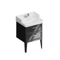 PO.M.60.2/BLK Тумба POMPEI напольная с 2 ящиками 60, черная глянцевая