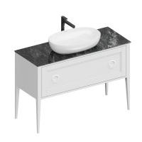 PL.CN.120.1+1/WHT.M Тумба PLAZA Classic NEO напольная 1+1 ящик 120, белая матовая