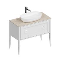 PL.CN.100.1+1/WHT.M Тумба PLAZA Classic NEO напольная 1+1 ящик 100, белая матовая