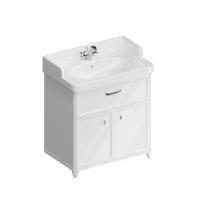 PO.M.80.1/WHT Тумба POMPEI напольная с ящиком и дверцами 80, белая глянцевая