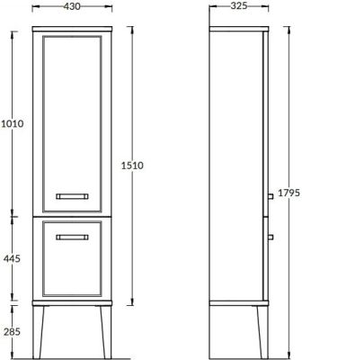 KERAMA MARAZZI  PO.N.150/CAM Пенал POMPEI напольный\подвесной 150, камео бежевый Цена за 1шт. 61 580.40 руб. - бесплатная доставка