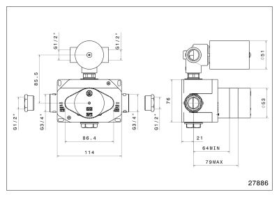 KERAMA MARAZZI  27886KM.00.000 Универсальная внутренняя часть для термостатического смесителя на два потока для душа Цена за 1 шт. 37 510.80 руб. - бесплатная доставка