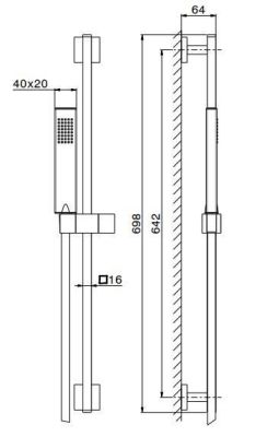 KERAMA MARAZZI  833KM.21.018 Душевая стойка длиной 150 см без выхода для подачи воды хром Цена за 1 шт. 25 880.40 руб. - бесплатная доставка