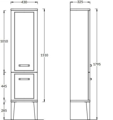 KERAMA MARAZZI  PO.N.150/BLK Пенал POMPEI напольный\подвесной 150, черный глянцевый Цена за 1шт. 56 460 руб. - бесплатная доставка