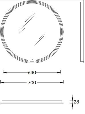 KERAMA MARAZZI  MIO.mi.70D/WHT Зеркало MIO круглое с диммером 70, белое Цена за 1 шт. 11 350.80 руб. - бесплатная доставка