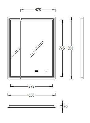 KERAMA MARAZZI  TE.M.mi.65 Зеркало TECNO M 65 с поворотной дверцей, подсветкой и функцией антизапотевание, белое Цена за 1 шт. 29 070 руб. - бесплатная доставка